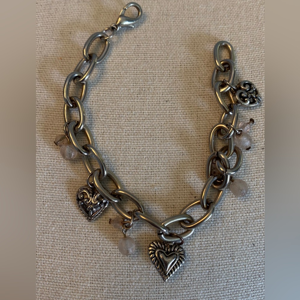 Silver Heart Charm Bracelet